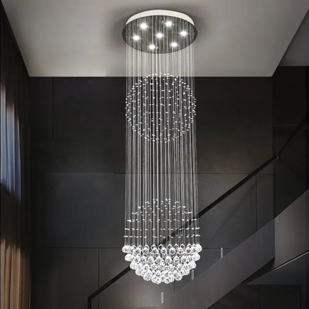 Living Room Restaurant Hotel Lobby Sales Department Light Luxury Crystal Chandelier Art Design Large Staircase Hanging Light