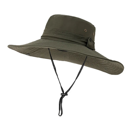 2026 Outdoor Flat Top Wide Brim Fisherman Bucket Hat Custom logo Fisherman Mesh Breathable Fishing Hat for Men Women