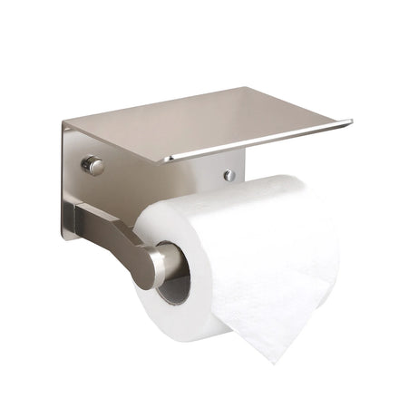 Modern Self Adhesive Toilet Paper Holder with Shelf Wall Mount Toilet Roll Holder with Shelf Toilet Paper Roll Holder