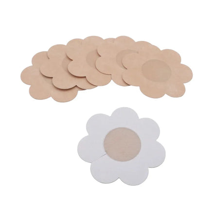 Fabric Nipple Covers for Women Disposable Invisible & Natural Satin Nipple Stickers Petals Breast Pasties