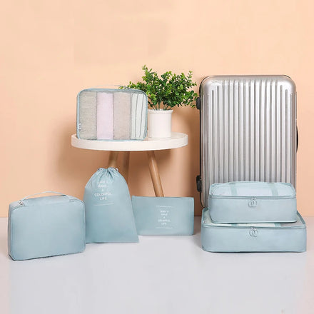 High Quality 6-Piece Waterproof Laundry Twill Travel Packing Cubes Set New Arrival Hot Selling Organizer Bags Made Polyester