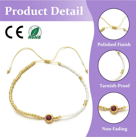 Custom Logo Multi Figaro Chain Protection Double Layer Stainless Steel Zircon Beaded Bracelet