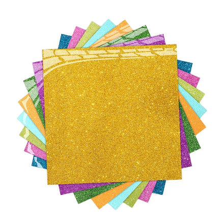 Assorted Color Glitter Foam Sheets Self-Adhesive Sticky Bling Paper Heat Transfer Clothing Sparkly Assorted Colors Self-Adhesive