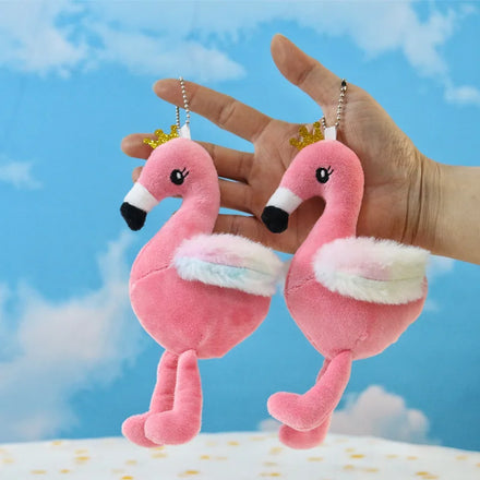 15cm Cute Flamingo Plush Keychains Toys Backpack Charm Cartoon Stuffed Animal Toys Plushie Flamingo Key Chains for Children Gift
