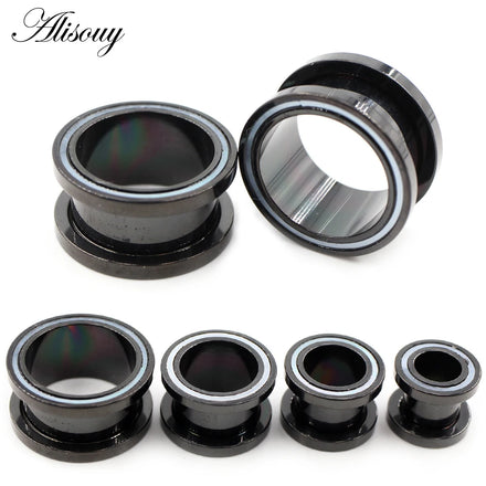 Ear Plug Tunnel 6-25mm Stainless Steel Shell Round Pulley Expander Stretchers Gauges Earrings Piercing Body Jewelry