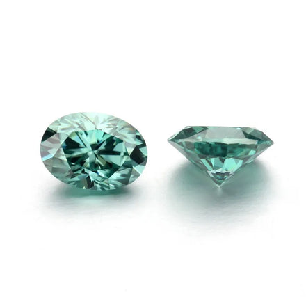 Beautiful Natural Green Color Gem Oval Cut VVS Moissanite