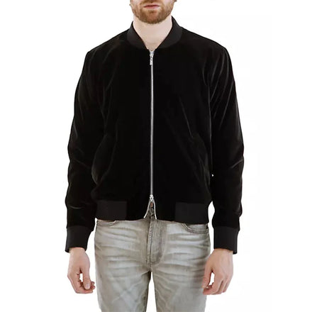 New Men's Daily Relaxed Fit Jacket Made of Cotton Velvet Long Sleeves With Elastic Cuffs Custom Men's Jacket