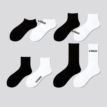HAD Wholesale Custom Printed Women Cotton White School Socks Custom Socks Sports Men's Gym Socks