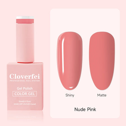 Cloverfei Highly Pigmented Rubber Base Color Nude Pink Semi Permanent Soak Off Gel Nail Polish for Nails Art Salon