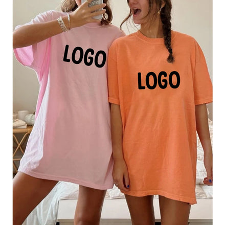 F240122 OEM/ODM Custom T Shirt Printing Logo Girl T Shirt Oversized Plus Size Heavyweight 100% Cotton T Shirt for Women
