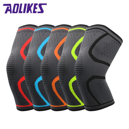 Aolikes Elastic Compression Knee Sleeve Thin Athletic Knee Brace Anti-Slip Fitness Safety Knee Pads With Custom Logo Support