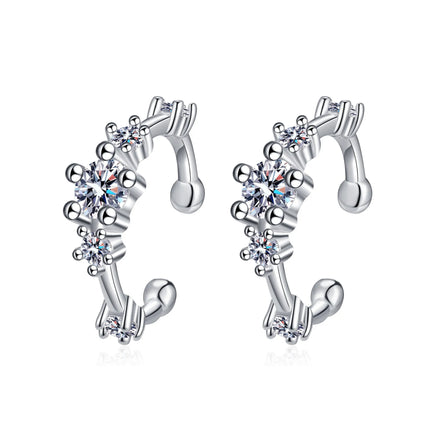 Factory Wholesale Custom 925 Sterling Silver 0.64CT Clip-on Earrings Sparkling Moissanite Earrings for Women