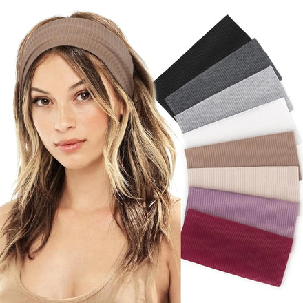 SongMay Korean Elastic Hair Band Solid Knitted Sports Fitness Headband Hair Accessories