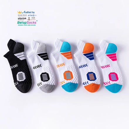 Wholesale Breathable Padded Fit Compression Ankle Cushioned Sports Running Socks Men's Gym Socks Ankle Sport Socks
