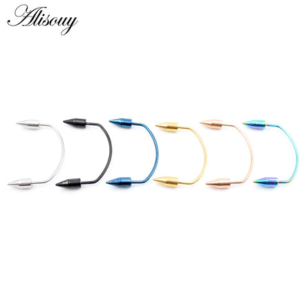 Wholesale Stainless Steel Dental Grills Septum Piercing Tiger Tooth Nail C Rod Grillz Lip Piercing Zomibe Tooth Decoration