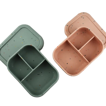 Beststore Newborn Square Dot Work Container Heatable Leakproof Microwavable Steamable Portable Food Grade Silicone Lunch Box