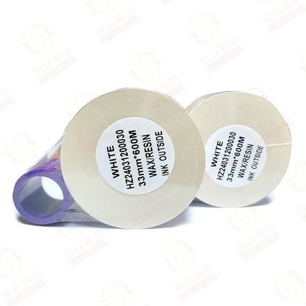 Premium Wax-Resin 33mm*600mm White Thermal Transfer Ribbon TTO Ribbon for TTO Printer