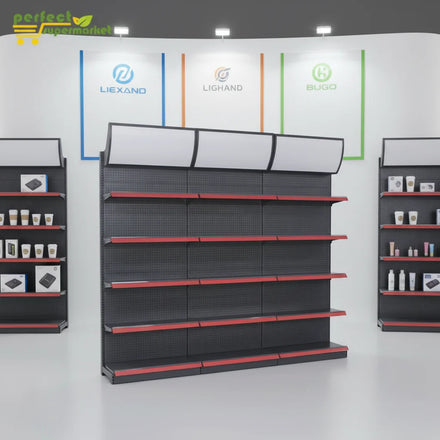 Industrial Stacking Heavy Duty Perforated Long Span Supermarket Rack Metal Shelf Epoxy Powder Coating Quick Installation Store
