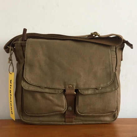2371 Virginland Vintage Single Long Adjustable Cotton Canvas Shoulder Strap All Seasons CN;ZHE Men's Casual Messenger Sling Bag