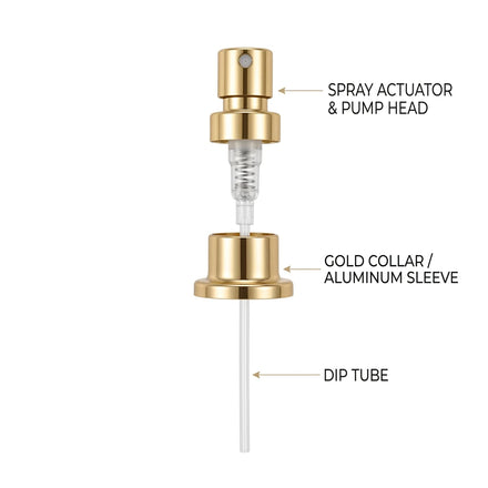 FEA15 Crimp Perfume Pump Sprayer Atomizer with Aluminum Collar & Cap Electrolytic Aluminum Perfume Mist Head Nozzle