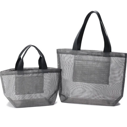 GREAT Reusable Eco-Friendly Durable Large Capacity Portable Foldable Summer Women Mesh Beach Pool Tote Bag Customized Color