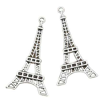 Antique Vintage Eiffel Tower Paris Charms 44x24mm Tibetan Silver Color Tibetan Alloy Pendants for DIY Handmade Craft Making