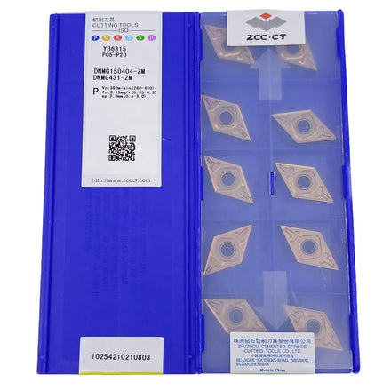 ZCC CT DNMG150404-ZM DNMG431-ZM YB6315 Carbide Turning Inserts Lathe Cutting Tools for Machining Metal MOQ: 10pcs