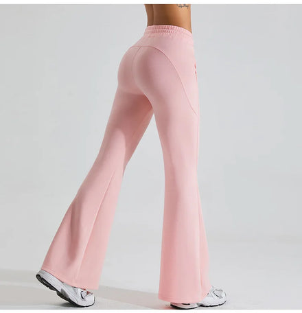 High Waist Bell Bottom Gym Pants Fitness Breathable Yoga Pants Yoga Leggings With Pocket