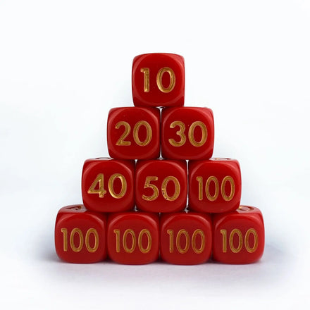 Acrylic Red/Gold Custom Color Board Game D6 Round Corner Dice 1.7cm Size for Card Game Damage Calculation