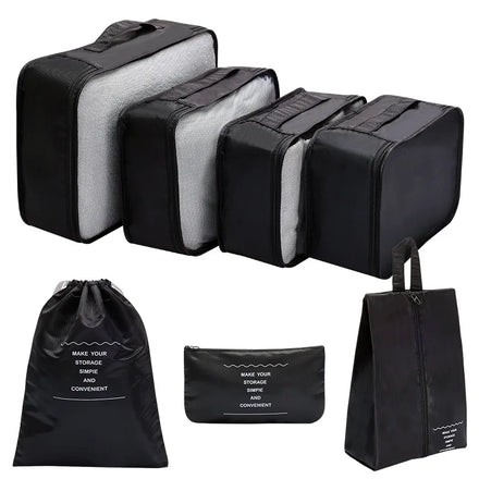 Custom Logo Travel Suitcase Storage Bag 7pcs Compression Organizers Packing Cubes Set with Polyester Travel Storage Luggage Bags