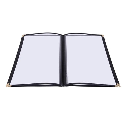 Gold Corner Menu Covers 8.5 X 11 Inch Double Stitched Menu Holder Two Clear Viewing Surfaces Restaurant Menu Covers