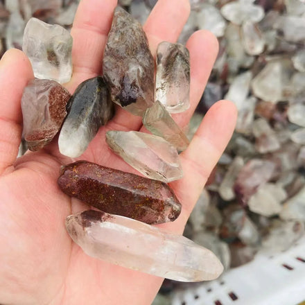 Wholesale Natural Crystal Crafts Polishing Phantom Quartz Point Raw Garden Quartz Crystal Stone for Decoration