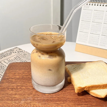 Custom Unique Clear Funny Hourglass High Borosilicate Glass Coffee Cup for Home Drinking Cup