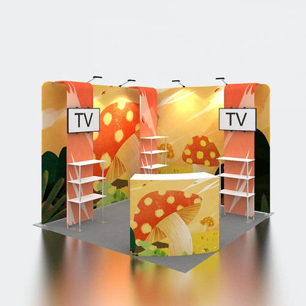Tension Fabric Expo Aluminum Tool Free 10x10 Portable Trade Show Display Booth Exhibition