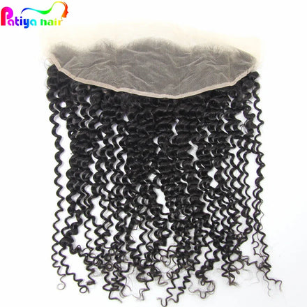 Curly Frontals 10-20 Inch 100% Brazilian Remy Human Hair Pre-plucked Natural Hairline 13x4 Transparent HD Lace Frontal Closure