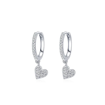 Customized Fashion Jewelry Hoop Earrings Heart Shaped Dainty Sterling Silver Vintage Earrings for Women