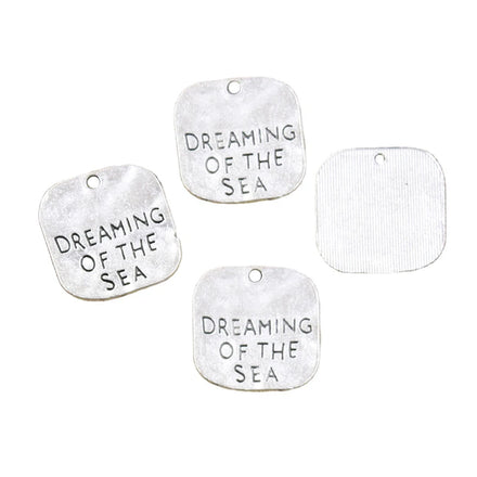Charms Dreaming of the Sea 19x19mm Handmade Making FitVintage Tibetan Silver Color PendantsDIY for Bracelet Necklace