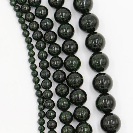 Wholesale Natural Dark Green Sandstone Beads Strand 6mm 8mm 10mm Loose Gemstone for Fashion Jewelry Making