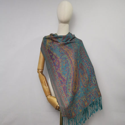 Green Purple Pasmina Scarf Pashmina Premium Pashmina Shawl India for Women