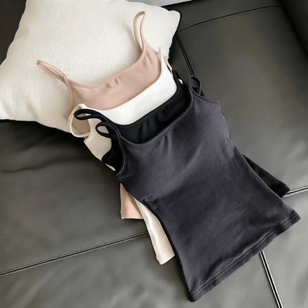 Wholesale Price and Customized Women's Sexy Slim Fit Camisole With Removable Pads-Plush up Racerback Tank Tops Hides Side Boob
