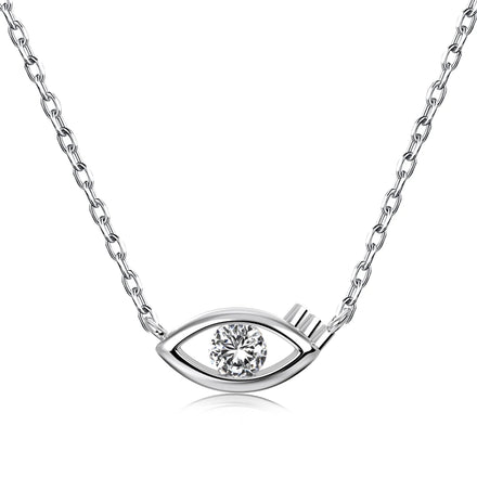Dylam New Trendy 18K Gold Plated Jewelry S925 Sterling Silver Devil Eyes Pendant Necklace Cz Cubic Zirconia Necklaces for Women