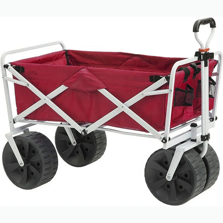 Camp All Terrain Utility Wagon Heavy Duty Collapsible Folding Beach Outdoor Foldable Trolley Wagon Cart