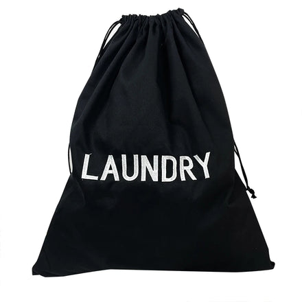 Custom Logo Embroidered Large Canvas Dirty Clothes Storage Bags Drawstring Cotton Twill Laundry Bags for Hotel
