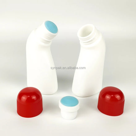 50ml PET Plastic Liquid Medicine Lotion Container Bend Neck Shape Sponge Top Screw Cap for Skin Care Cream Eye Cream Eye Cream