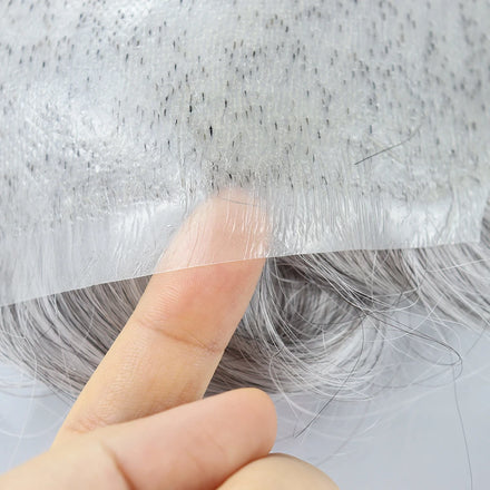 Skin Pu Base Men Toupee Strong Knot Hair Replacement Undetectable Front Hair Line Fast Shipping