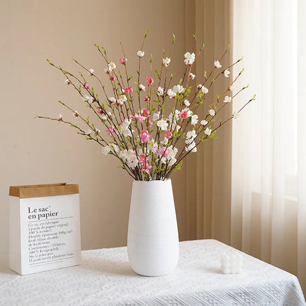3 Heads Plum Blossom Low MOQ Artificial Flowers for Home Decor Handmade Faux Plum Blossom Floral Arrangement Fake Flowers