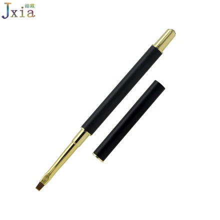 Jiexia Private Logo Matt Black Handle Gold Ferrule Top Diamond Design Manicure Acrylic Painting Tool Gel Nails Brushes