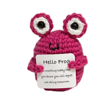 2024 Hot Selling 100% Wool Crochet Frog Positive Potato Doll New Style Novelty Gifts Toplin Brand