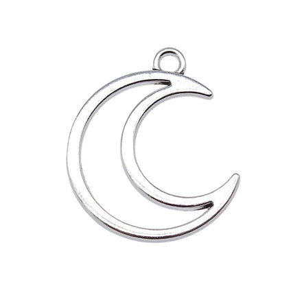 AA0160196 Moon Charms Antique Silver Color Pendant Fit Necklace Jewelry Making Round Charm DIY Jewelry Accessories 29*24mm