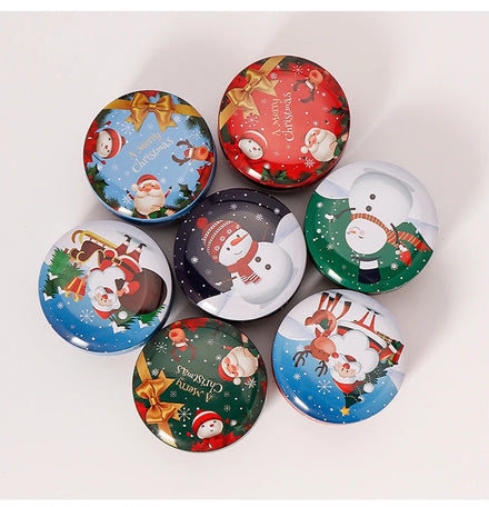 Christmas Custom 62*40mm 2oz 60ml Bulk Vintage Colors Empty Metal Candle Jars Wholesale With Lids Candle Holders Lanterns
